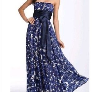 Elegant BCBG Max Strapless Silk Chiffon Dress