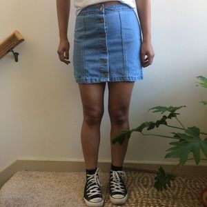 Button up denim skirt