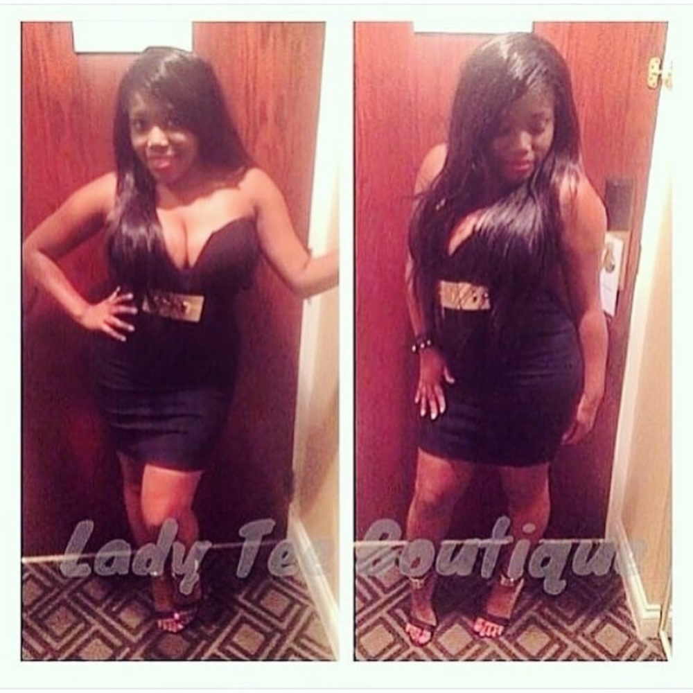 Black & Gold sweetheart dress