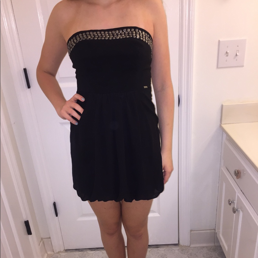 GUESS BLACK MINI BUBBLE DRESS