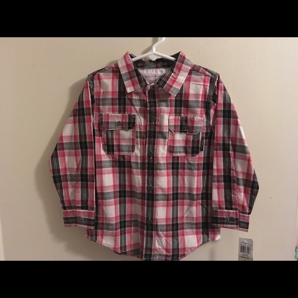 Perfect plaid little boy button down NWT