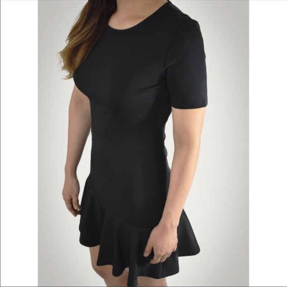 Ruffle Hem Black Dress - Picture 4 of 7
