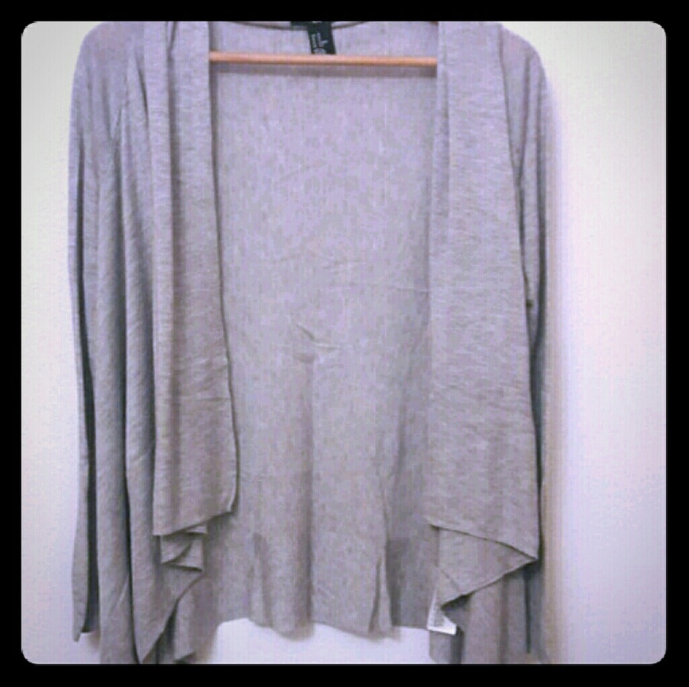 Gray waterfall cardigan