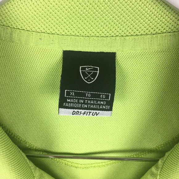 Nike men's UV golf 🏌 polo shirt lime green Sz XL - Picture 3 of 8