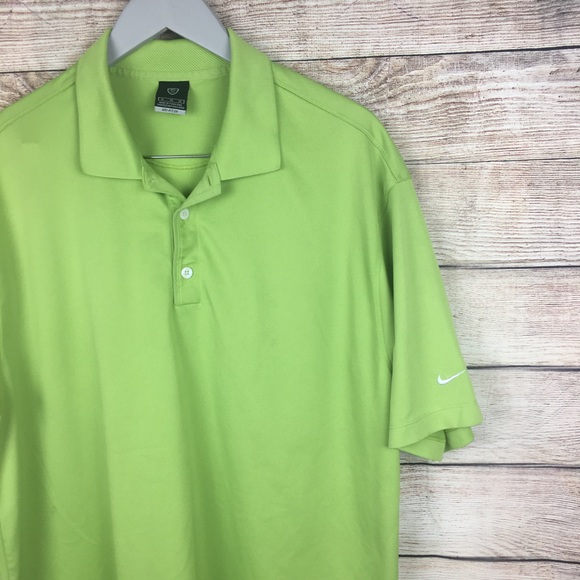 Nike men's UV golf 🏌 polo shirt lime green Sz XL - Picture 4 of 8