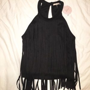Black suede + fringe | Brand new | Tank