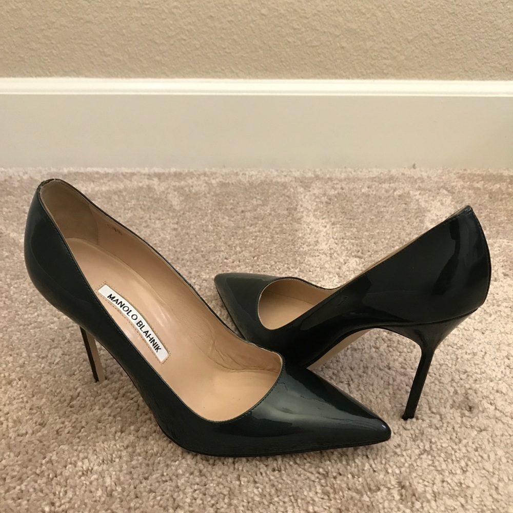 Manolo Blahnik high heel pump, green