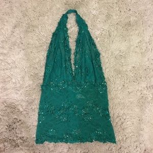 VINTAGE Marciano beaded halter top