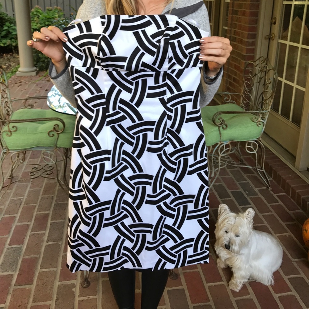 Melly M Black and White Strapless Dress
