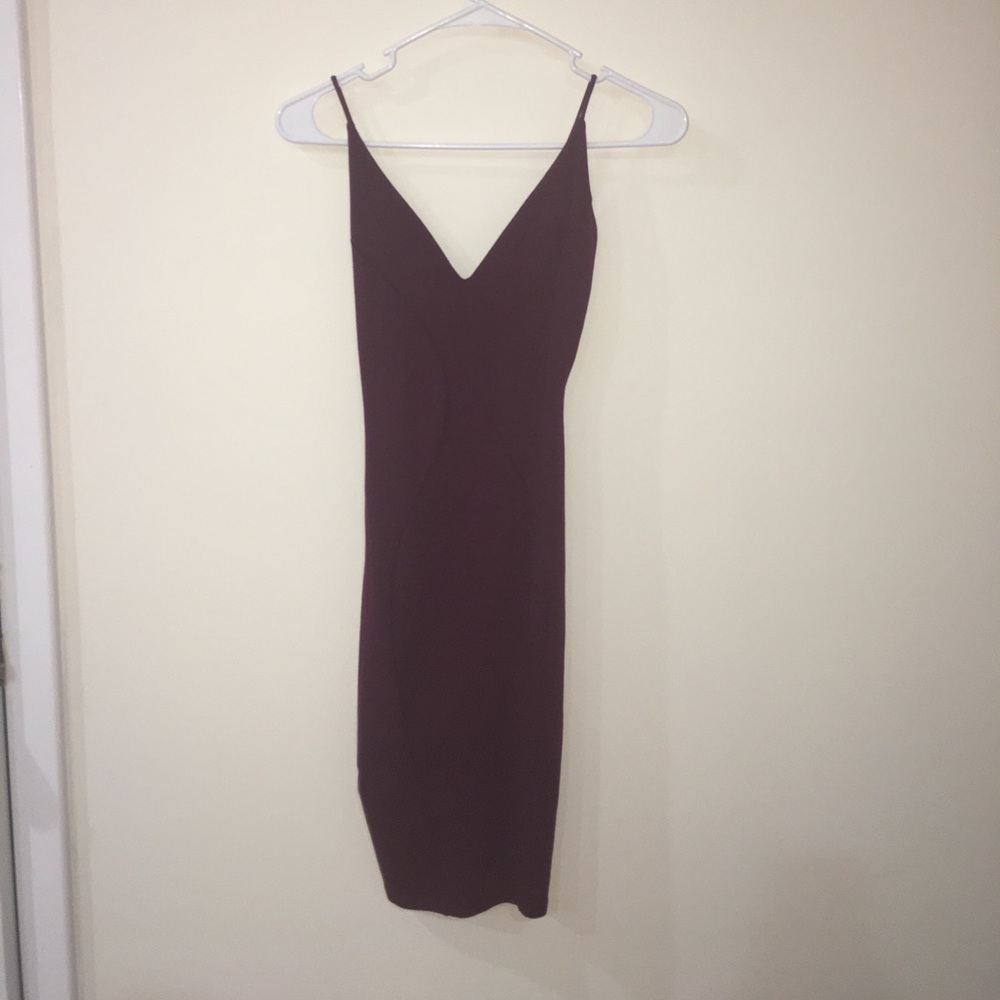 Wine colored Midi Dress