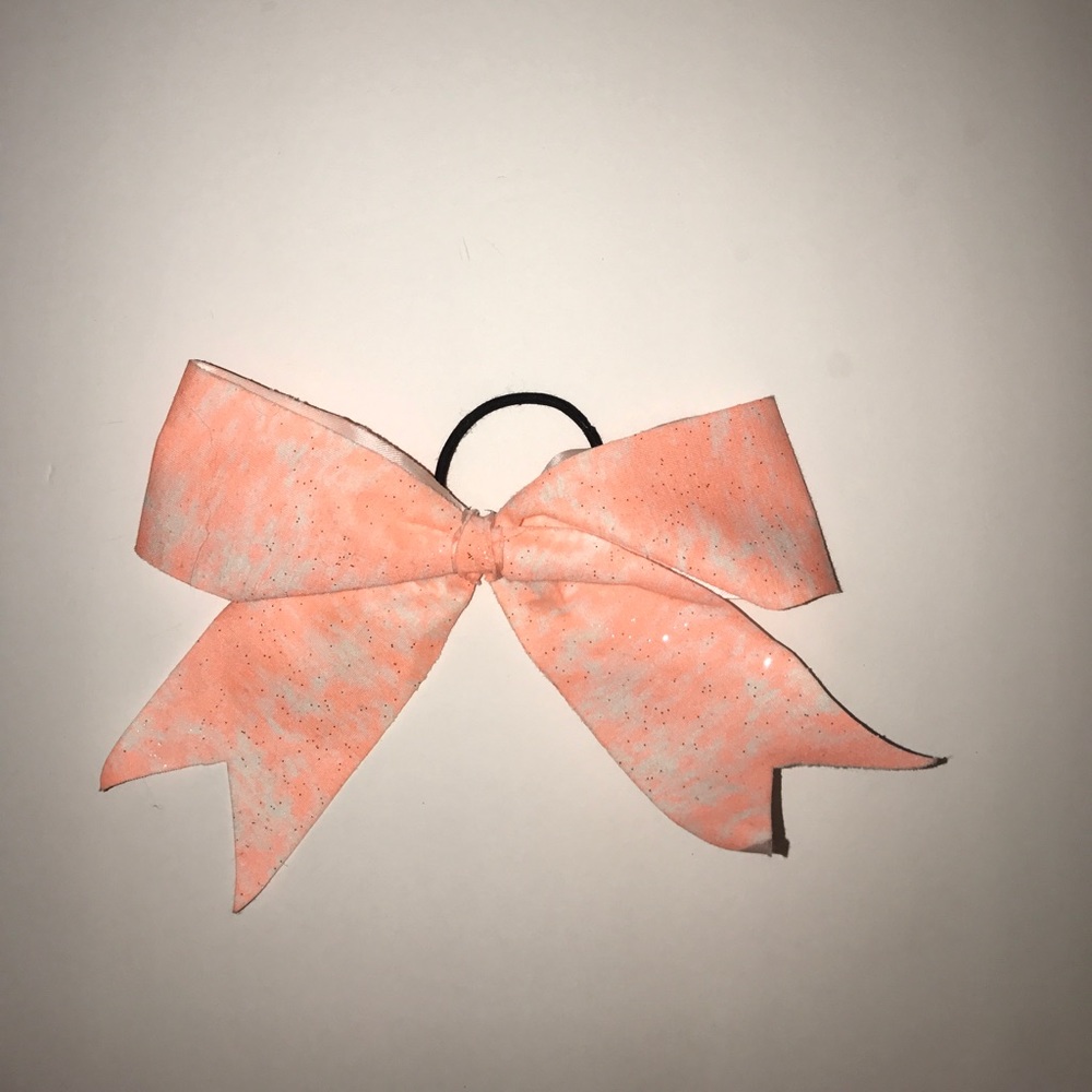 New pink and white tie die cheer bow !