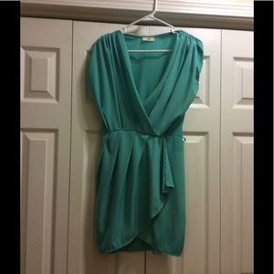 Turquoise wrap dress
