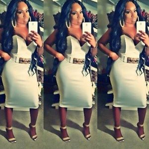 White & Golf strapless dress