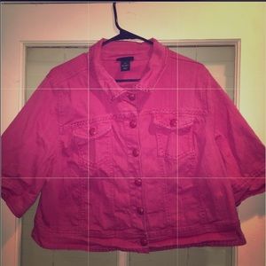 LANE BRYANT - ADORABLE PINK DEMIM JACKET SZ 16
