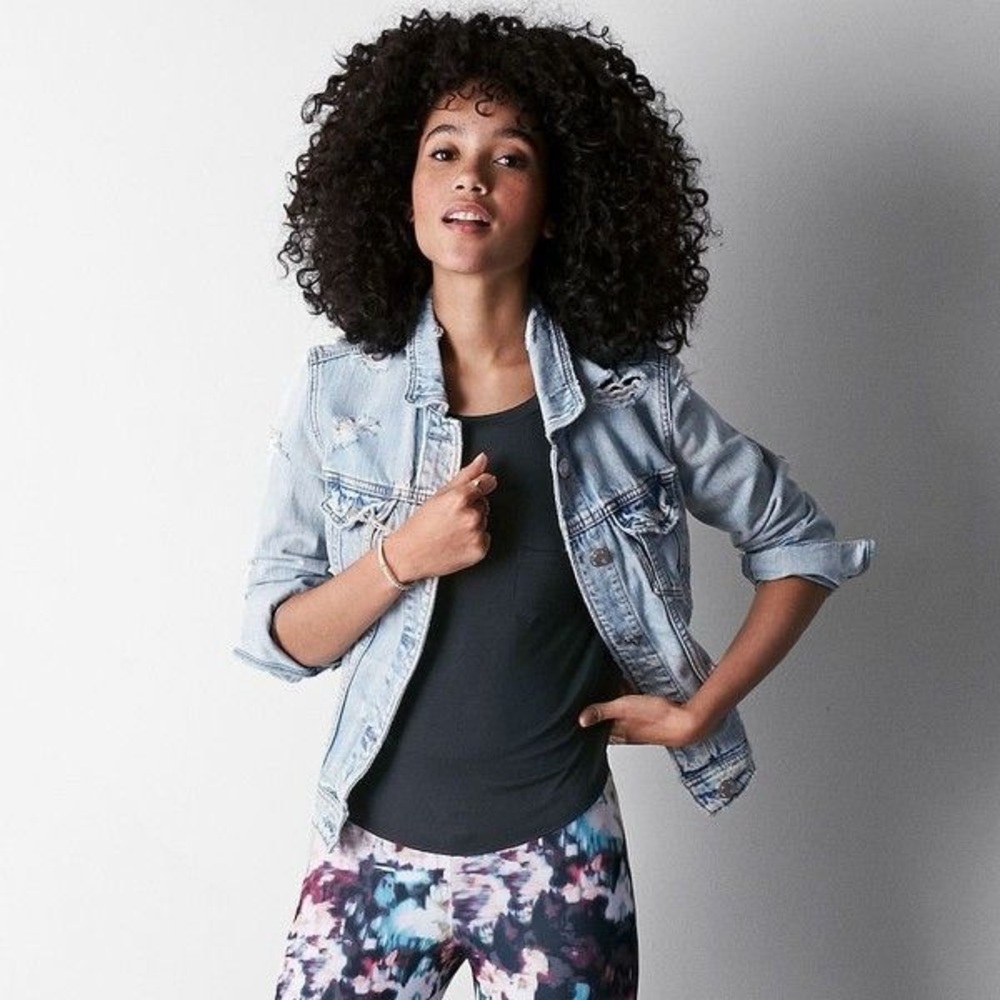 American Eagle Outfitters Destroyed Denim Jacket
