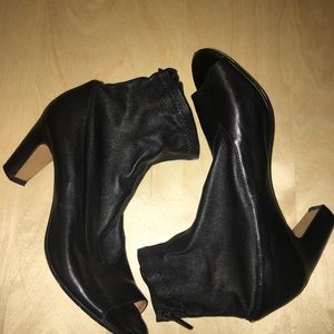 Maison Margiela open toe bootie with zipper.