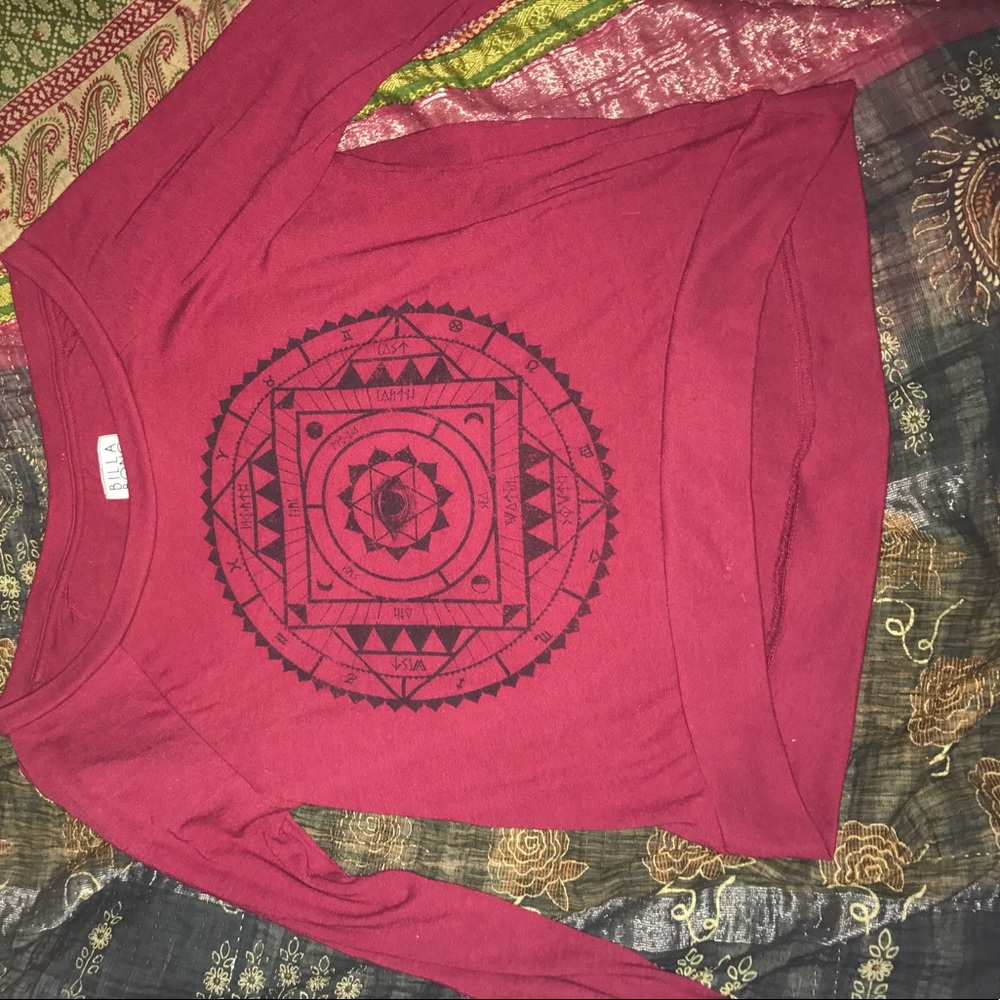 red long sleeve shirt