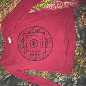 red long sleeve shirt