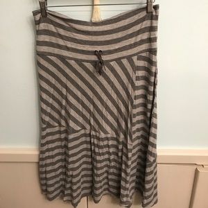 Light gray and dark gray striped skirt