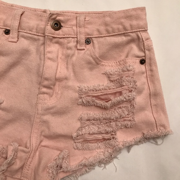Women’s Forever 21 Pink Destroyed Shorts Size 24 - Picture 2 of 4