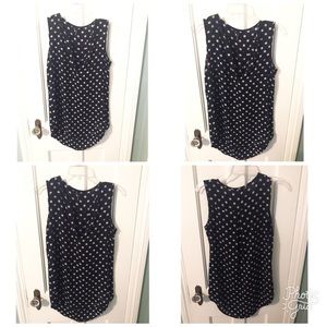 Black white polka dot top