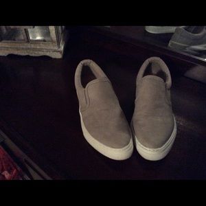 Gray slip on sneakers