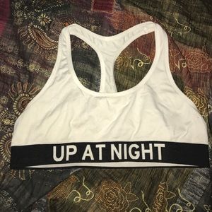 white bralette/ sports bra