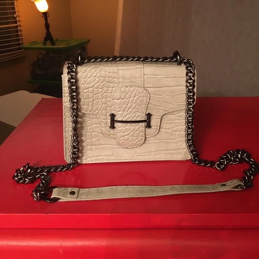 Circus by Sam Edelman Light Grey Croc Crossbody