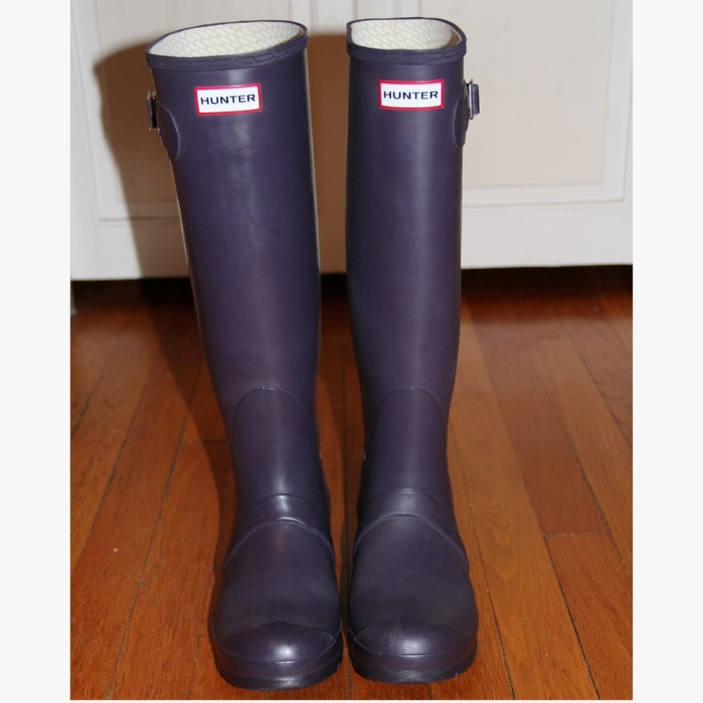 Purple hunter boots