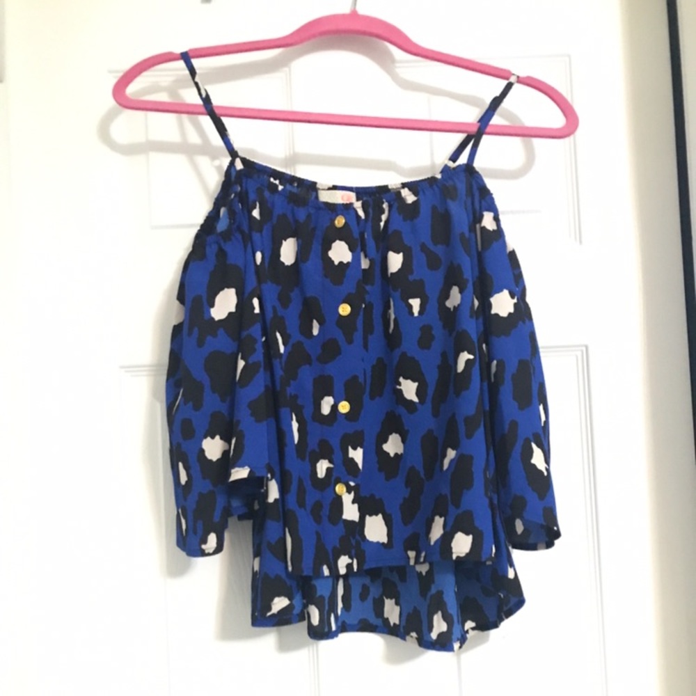 Blue Leopard Blouse