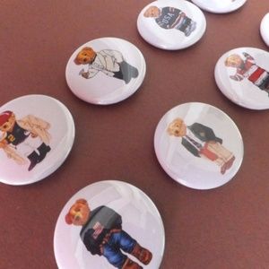 11 Polo Bear Pins Ralph Lauren 1.5 Inch Fashion