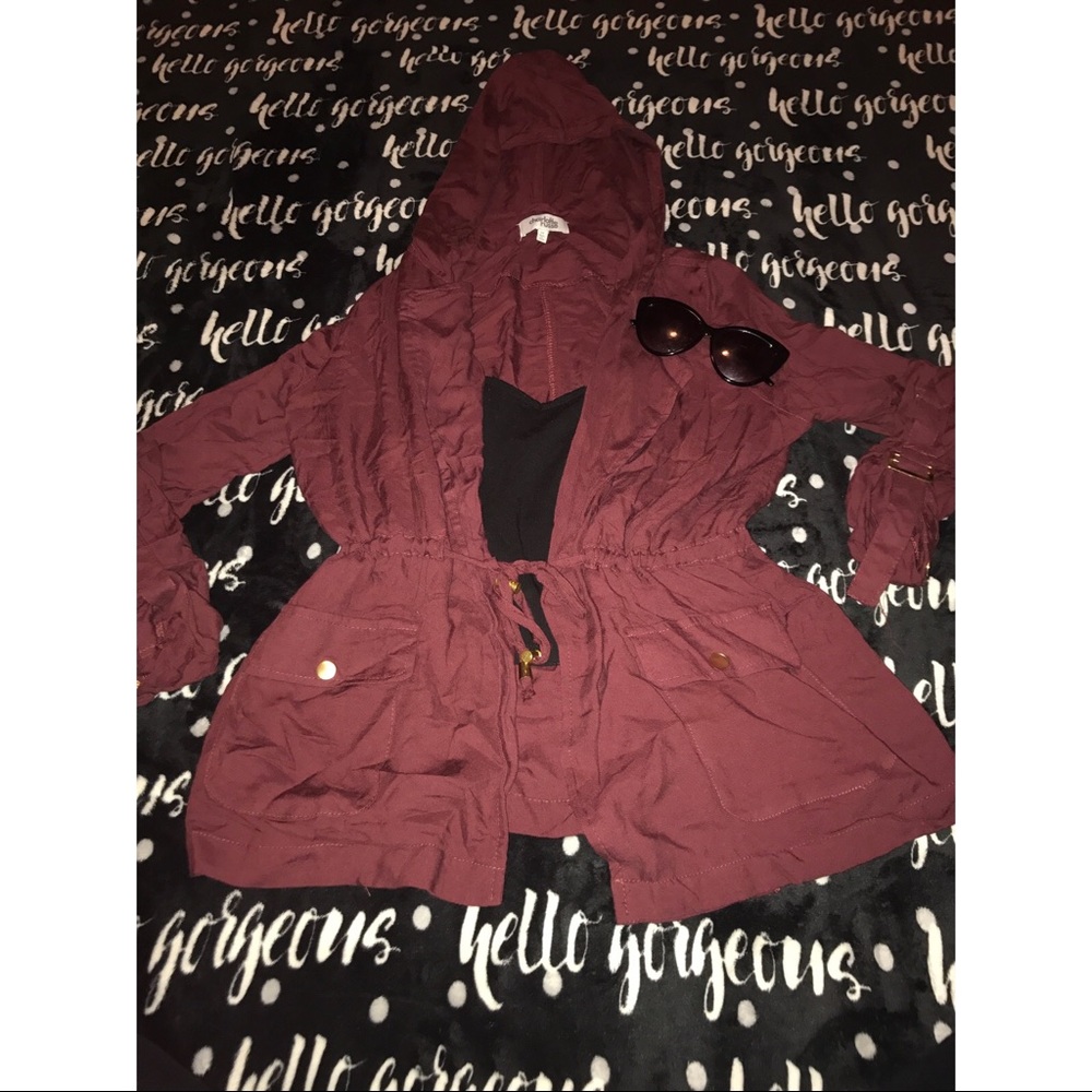 Maroon Trench Jacket