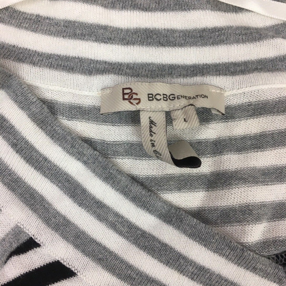 BCBG Generation Tunic Striped V Neck Knit Dolman - Picture 2 of 6