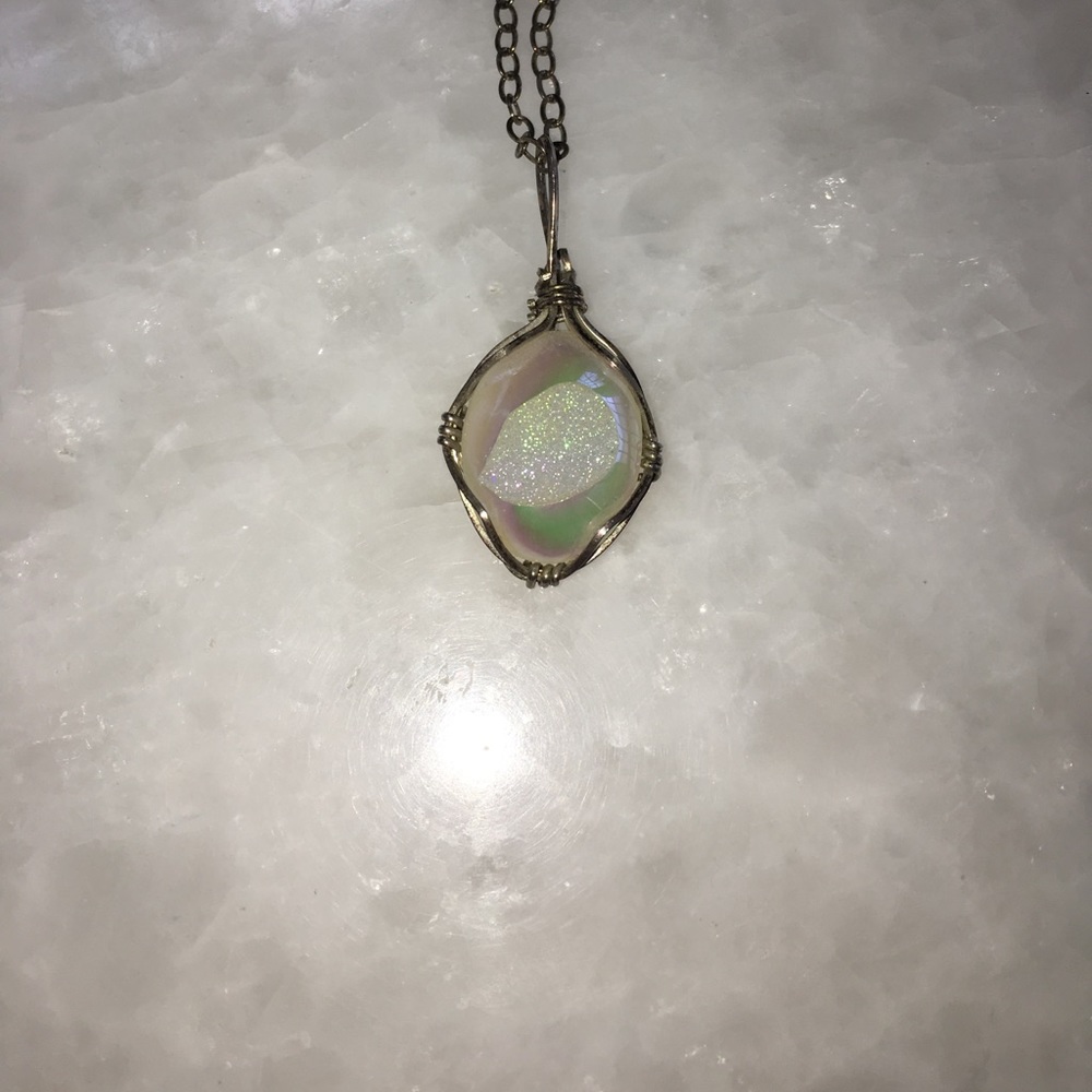 925 Silver Druzy Necklace