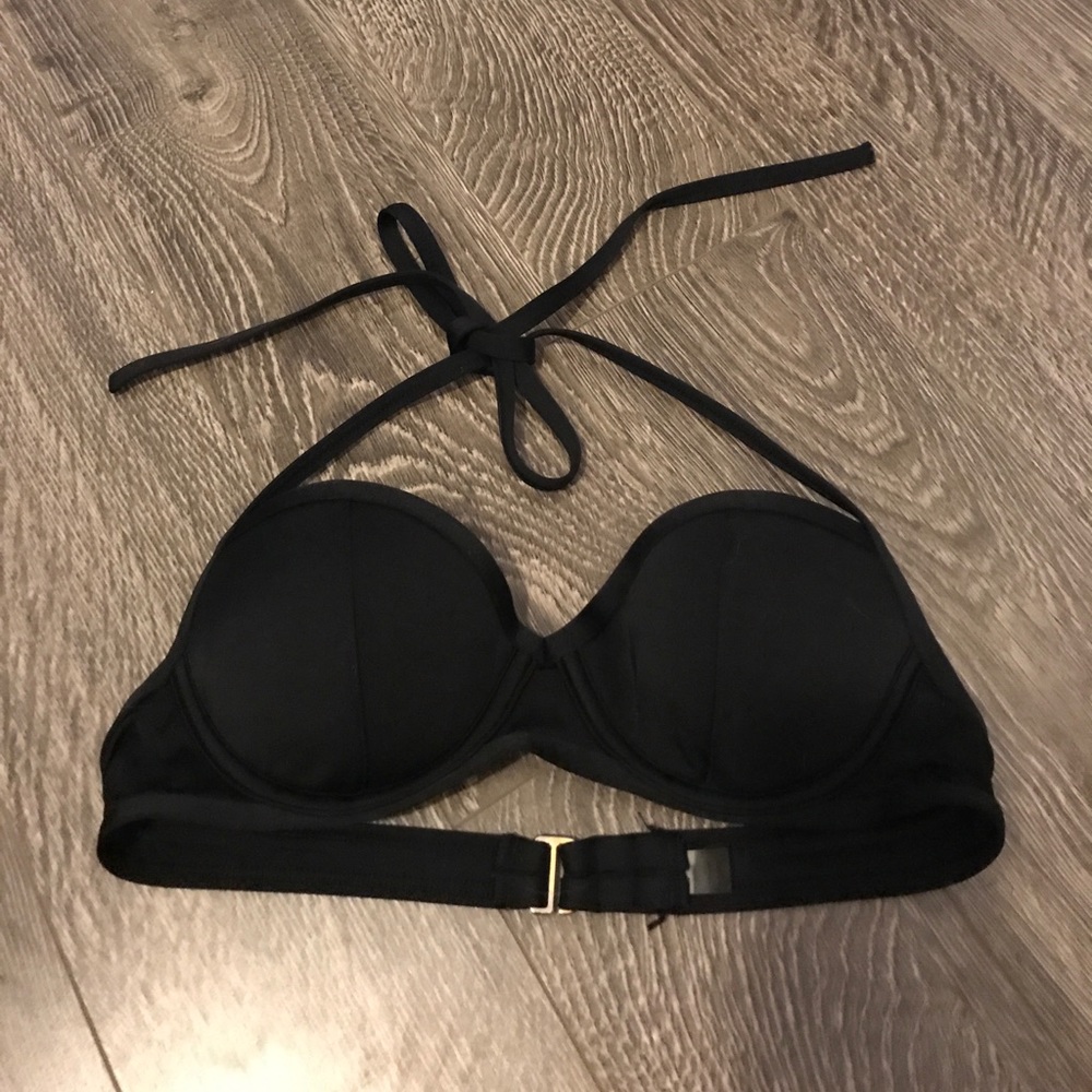 Victoria secret black underwired swim top 32b