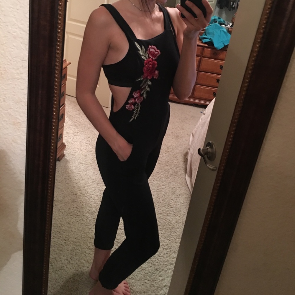 Embroidered overalls