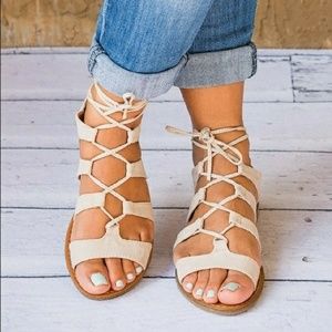 Beige gladiator sandals