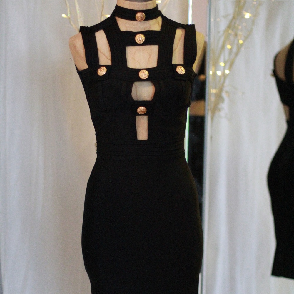 Francia black bandage dress