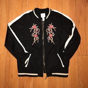 forever 21 girls // floral bomber jacket