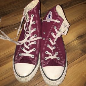 Maroon High Top Converses