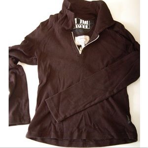 Armani jeans black collared top size 6, S,M