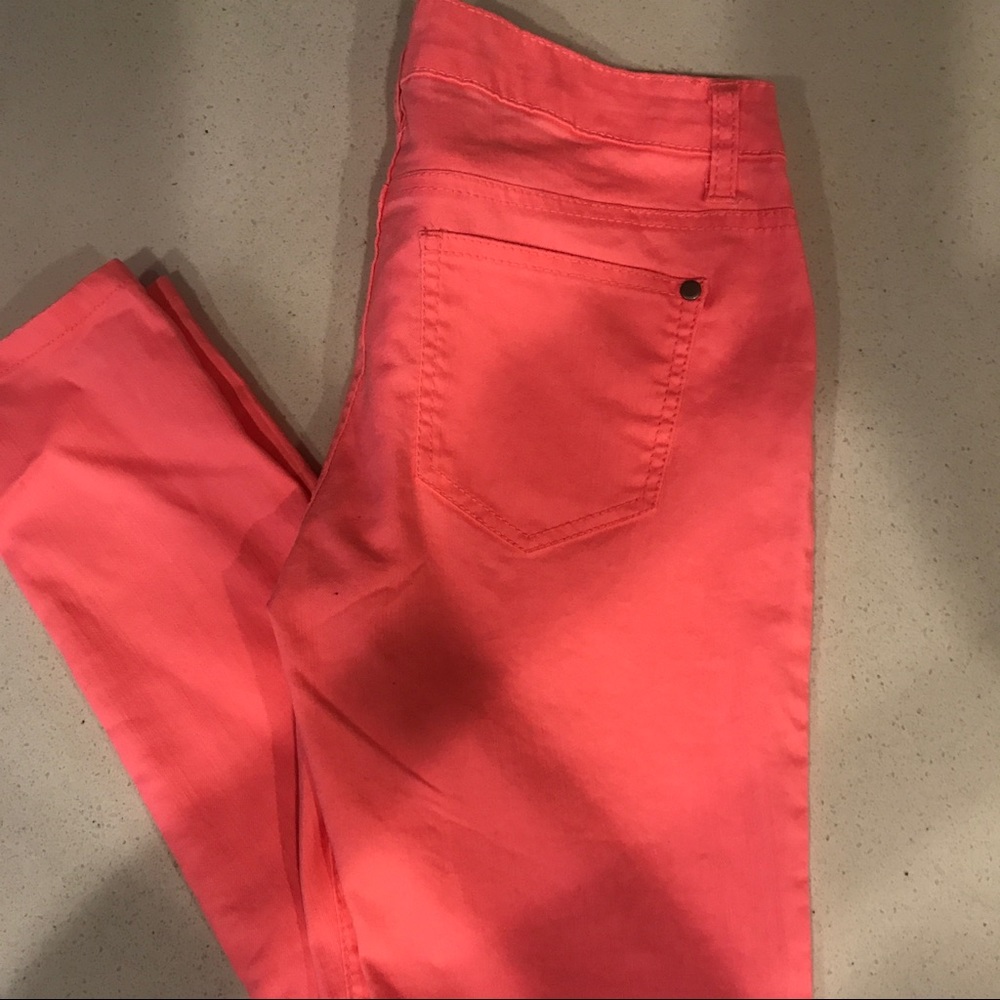 Forever 21 Bright Coral Jeans