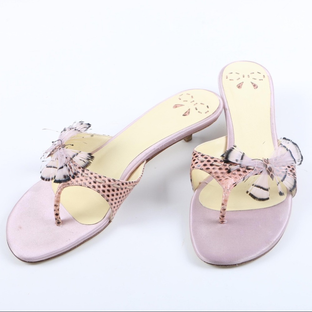FRANCO FIERAMOSCA pink feather sandals