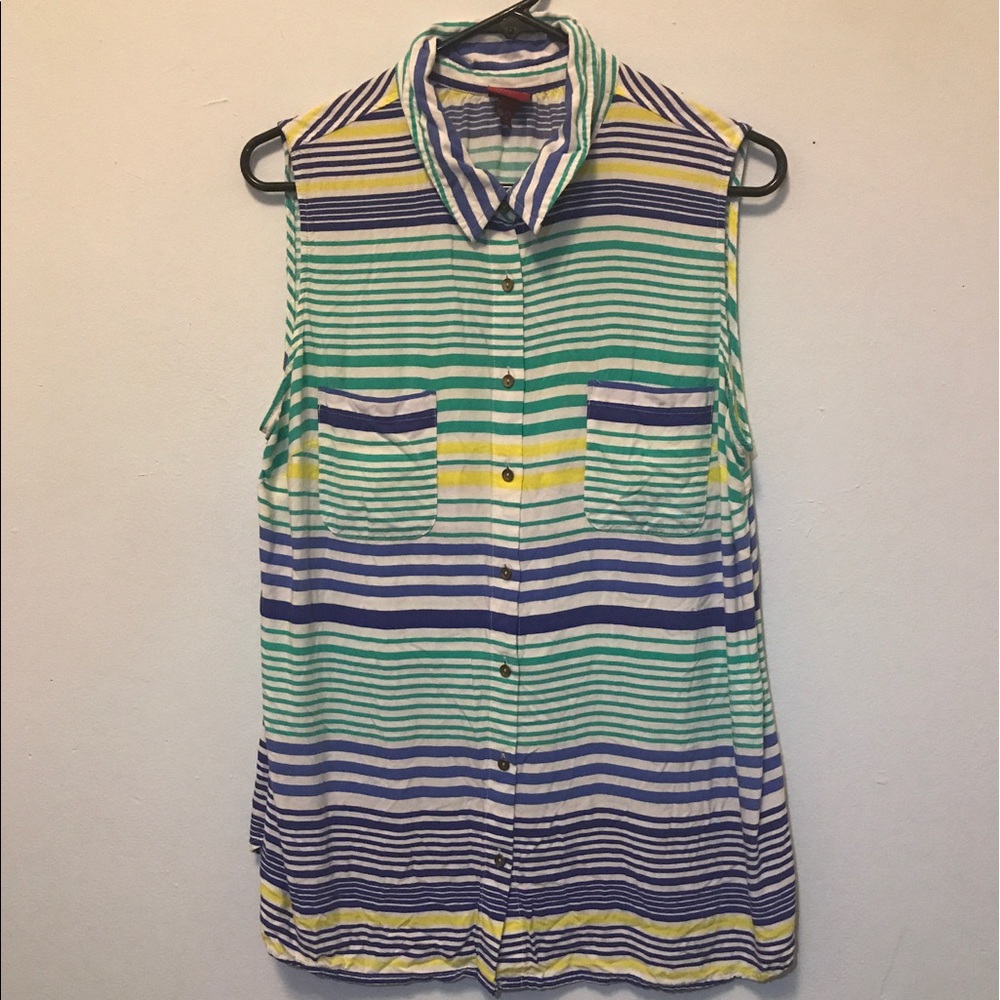 striped muscle tee