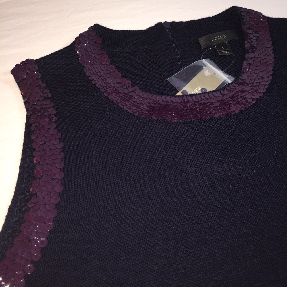 J. Crew sleeveless sweater w/sequins, NEW w/ tags