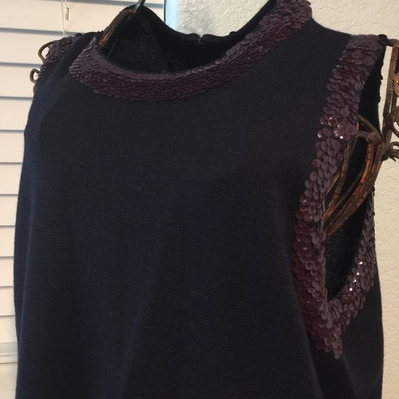J. Crew sleeveless sweater w/sequins, NEW w/ tags - Picture 3 of 7