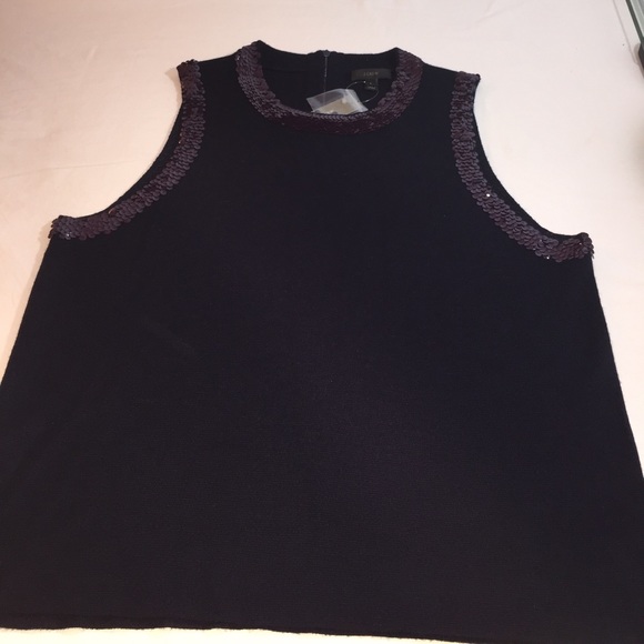 J. Crew sleeveless sweater w/sequins, NEW w/ tags - Picture 2 of 7