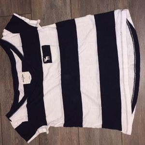 White and navy blue A&Kids v neck top