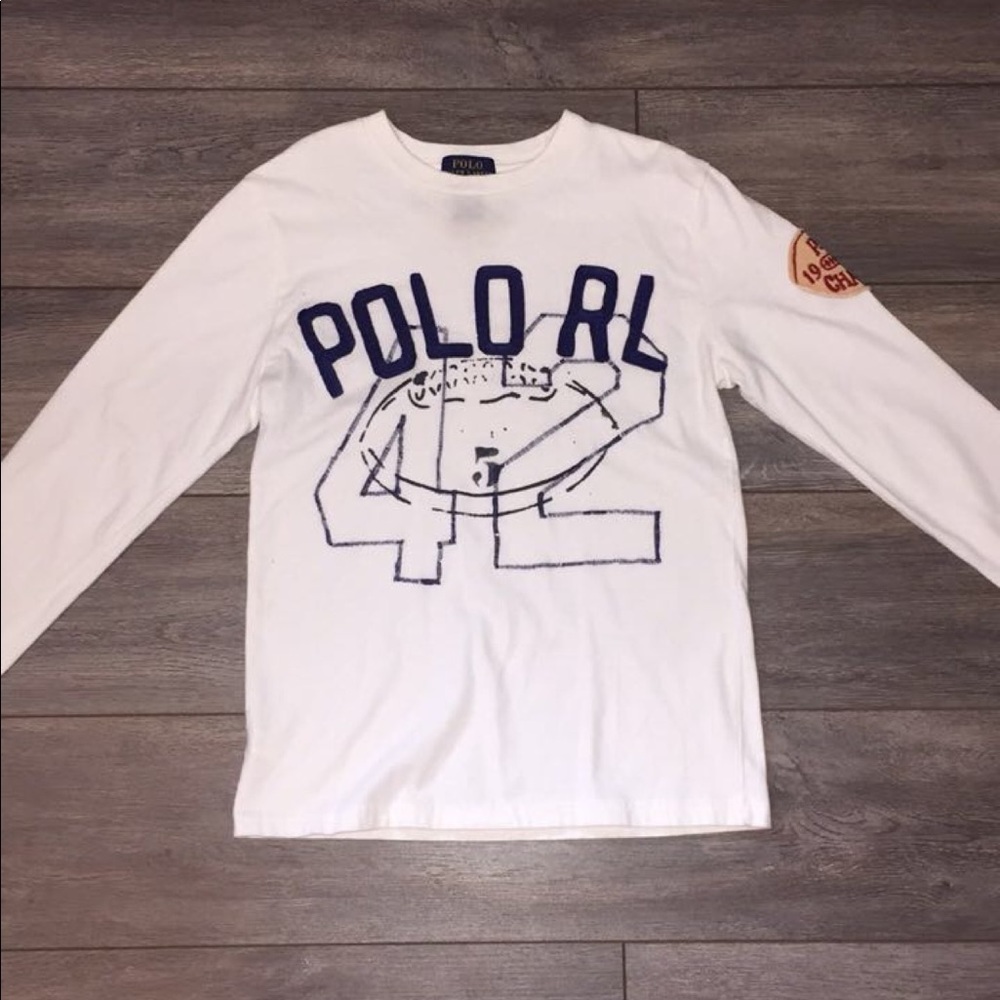 White polo long sleeve boy shirt