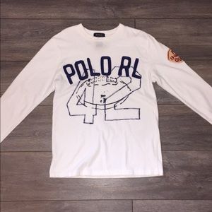 White polo long sleeve boy shirt
